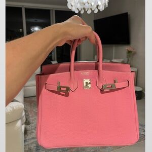 BIRKIN 25CM SPECIAL ORDER BUBBLEGUM WITH ROSE INTERIOR